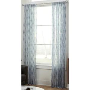 allen + roth  84-in Navy Rod Pocket Single Curtain Pan